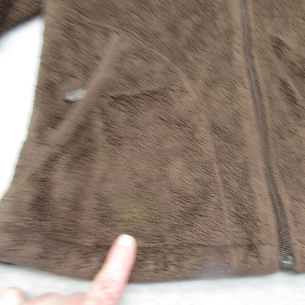 North Face Jacket Women Small Brown Hooded Pockets Sherpa Fleece SUPER SOFT